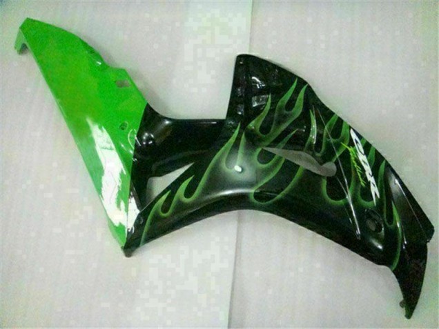 Grüne Flamme Schwarz Honda CBR 1000 RR 06-07 Motorrad Verkleidungen