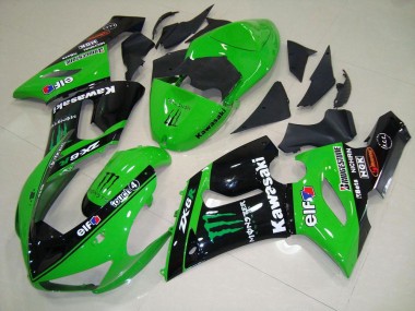 Grünes Monster Kawasaki ZX6R 05-06 Motorrad Verkleidungen