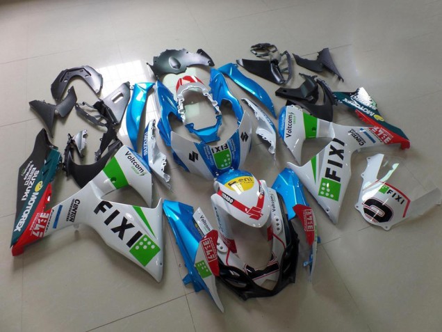Hell blau Fixi Suzuki GSXR 1000 K9 09-16 Motorrad Verkleidungen Hell blau Fixi Suzuki GSXR 1000 K9 09-16 Motorrad Verkleidungen