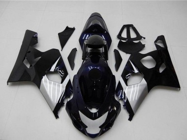 Erschwingliche Suzuki GSXR 600/750 Motorrad Verkleidung 2004-2005 - Glanzendes Schwarz Silber Blau