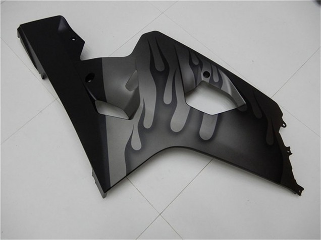 Erschwingliche Suzuki GSXR 600/750 Motorrad Verkleidung 2004-2005 - Grau Schwarz Flamme