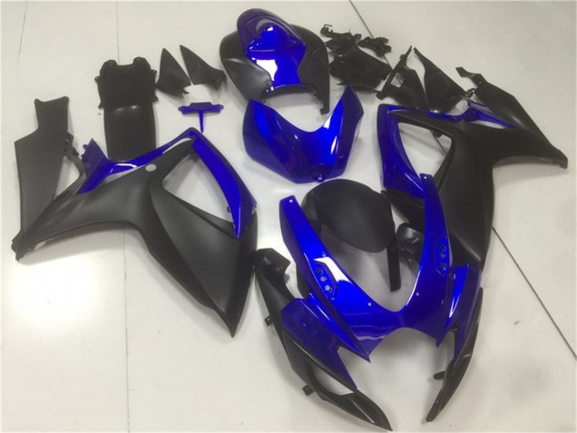 Erschwingliche Suzuki GSXR 600/750 Motorrad Verkleidung 2006-2007 - Blau Matt Schwarz