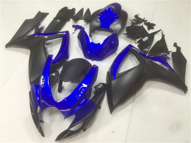 Erschwingliche Suzuki GSXR 600/750 Motorrad Verkleidung 2006-2007 - Blau Matt Schwarz