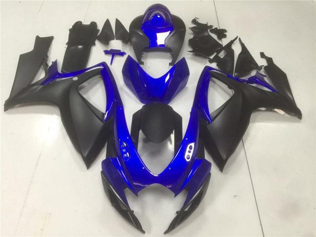 Erschwingliche Suzuki GSXR 600/750 Motorrad Verkleidung 2006-2007 - Blau Matt Schwarz
