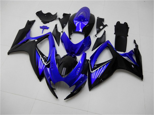 Erschwingliche Suzuki GSXR 600/750 Motorrad Verkleidung 2006-2007 - Blau Glanzendes Schwarz