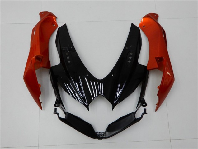 Erschwingliche Suzuki GSXR 600/750 Motorrad Verkleidung 2008-2010 - Orange Grau Glanzendes Schwarz