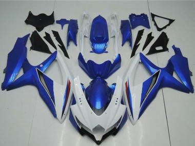 Erschwingliche Suzuki GSXR 600/750 Motorrad Verkleidung 2008-2010 - Weiss Blau
