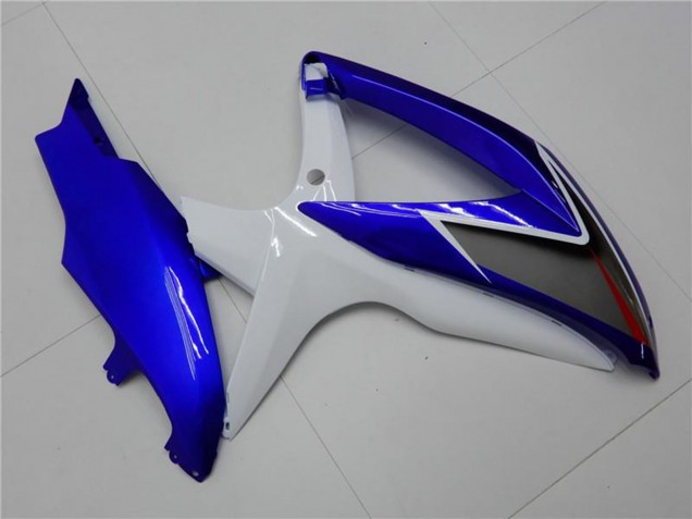 Erschwingliche Suzuki GSXR 600/750 Motorrad Verkleidung 2008-2010 - Weiss Blau Schwarz Rot Linie