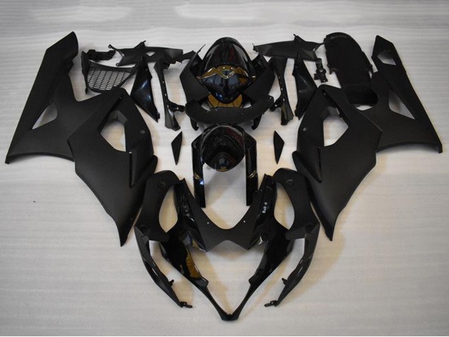 Erschwingliche Suzuki GSXR 1000 Motorrad Verkleidungen Kit 2005-2006 - Glanzendes Schwarz Matt Schwarz
