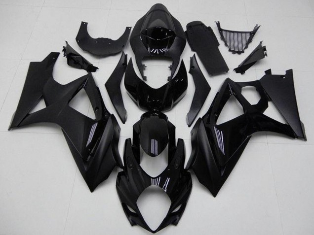 Erschwingliche Suzuki GSXR 1000 Motorrad Verkleidung 2007-2008 - Glanzendes Schwarz Matt Schwarz Kein Aufkleber