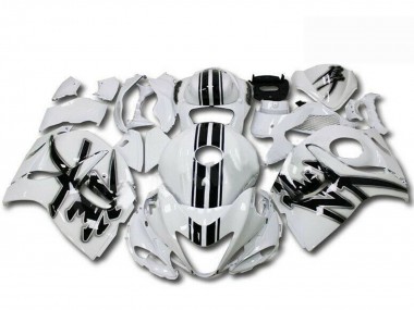 Erschwingliche Suzuki GSXR 1300 Hayabusa Motorrad Verkleidung 2008-2020 - Perl Weiss Schwarz