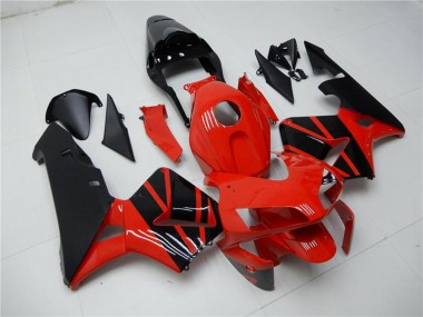 Erschwingliche Honda CBR600RR Motorrad Verkleidung 2003-2004 - Rot Glanzendes Schwarz OEM Stil