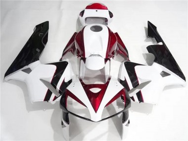 Erschwingliche Honda CBR600RR Motorrad Verkleidungen Kit 2005-2006 - Weiss Rot Schwarz