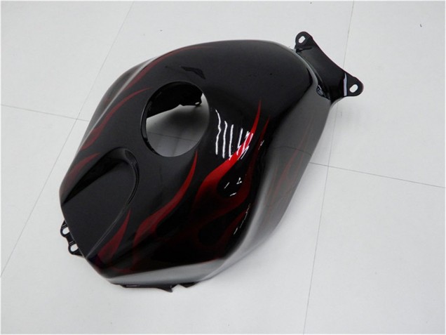 Erschwingliche Honda CBR600RR Motorrad Verkleidung Kit 2005-2006 - Glanzendes Schwarz Rot Flamme