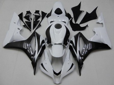 Erschwingliche Honda CBR600RR Motorrad Verkleidung 2007-2008 - Weiss Glanzendes Schwarz