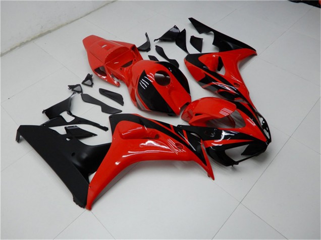 Erschwingliche Honda CBR1000RR Motorrad Verkleidungen Kit 2006-2007 - Rot Glanzendes Schwarz
