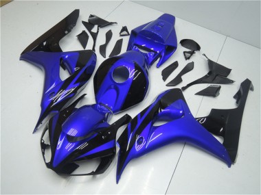 Erschwingliche Honda CBR1000RR Motorrad Verkleidung Kit 2006-2007 - Blau Glanzendes Schwarz