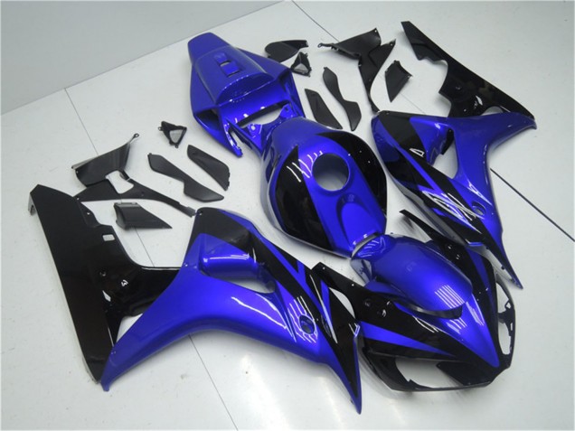 Erschwingliche Honda CBR1000RR Motorrad Verkleidung Kit 2006-2007 - Blau Glanzendes Schwarz