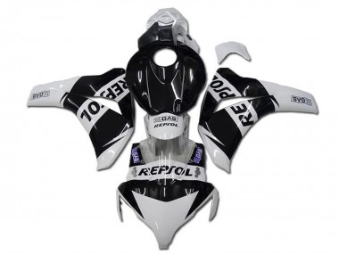 Erschwingliche Honda CBR1000RR Motorrad Verkleidung 2008-2011 - Weiss Glanzendes Schwarz Repsol
