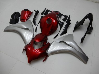 Erschwingliche Honda CBR1000RR Motorrad Verkleidung 2008-2011 - Silber Kastanienbraun Rot