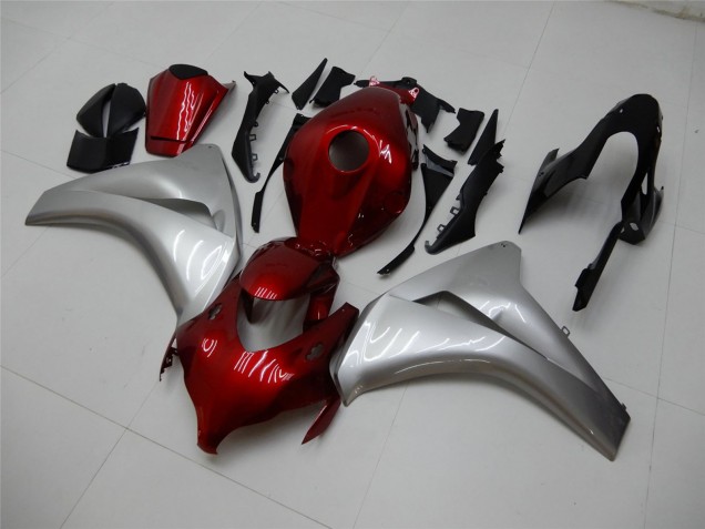 Erschwingliche Honda CBR1000RR Motorrad Verkleidung 2008-2011 - Silber Kastanienbraun Rot