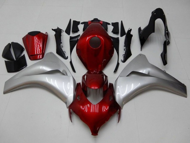 Erschwingliche Honda CBR1000RR Motorrad Verkleidung 2008-2011 - Silber Kastanienbraun Rot
