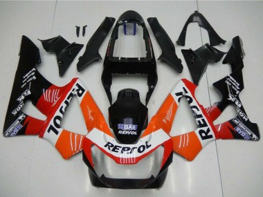 Erschwingliche Honda CBR900RR 929RR Motorrad Verkleidung 2000-2001 - Orange Weiss Rot Glanzendes Schwarz Repsol