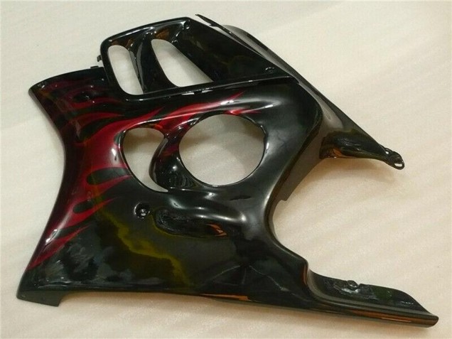 Erschwingliche Honda CBR600 F3 Motorrad Verkleidung 1995-1996 - Glanzendes Schwarz Rot Flamme