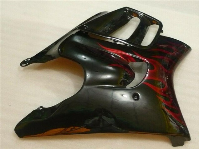 Erschwingliche Honda CBR600 F3 Motorrad Verkleidung 1995-1996 - Glanzendes Schwarz Rot Flamme