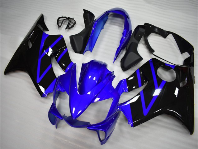 Erschwingliche Honda CBR600 F4i Motorrad Verkleidung Kit 2004-2007 - Blau Glanzendes Schwarz
