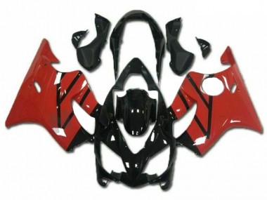 Erschwingliche Honda CBR600 F4i Motorrad Verkleidungen Kit 2004-2007 - Rot Glanzendes Schwarz