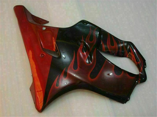 Erschwingliche Honda CBR600 F4i Motorrad Verkleidung 2004-2007 - Glanzendes Schwarz Rot Flamme