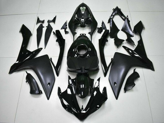 Erschwingliche Yamaha YZF R1 Motorrad Verkleidung 2007-2008 - Glanzendes Schwarz Matt Schwarz