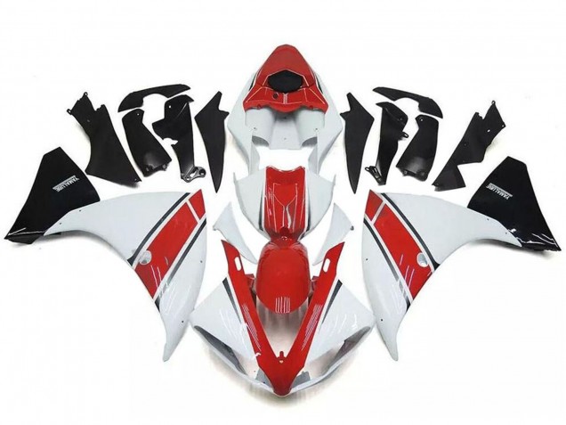 Erschwingliche Yamaha YZF R1 Motorrad Verkleidung 2009-2011 - Weiss Rot Schwarz