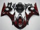 Erschwingliche Yamaha YZF R6 Motorrad Verkleidung 2003-2004 - Glanzendes Schwarz Rot Flamme