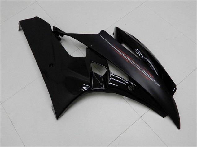 Erschwingliche Yamaha YZF R6 Motorrad Verkleidung Kit 2006-2007 - Glanzendes Schwarz Matt Schwarz