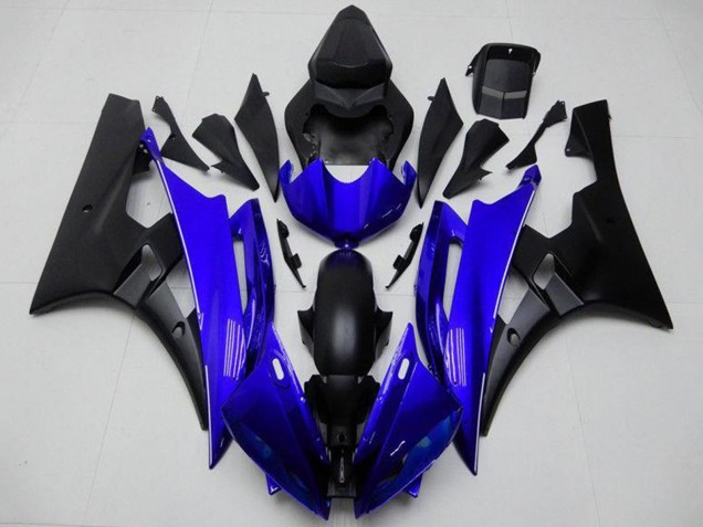 Erschwingliche Yamaha YZF R6 Motorrad Verkleidung 2006-2007 - Blau Matt Schwarz