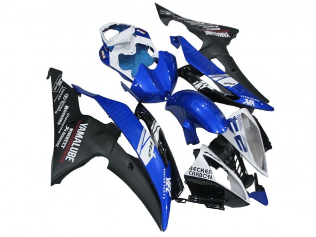 Erschwingliche Yamaha YZF R6 Motorrad Verkleidung 2008-2016 - Weiss Blau Matt Schwarz Yamalube