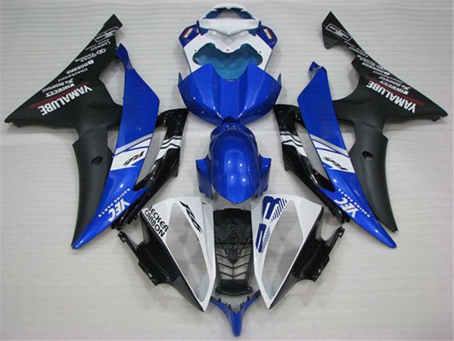 Erschwingliche Yamaha YZF R6 Motorrad Verkleidung 2008-2016 - Weiss Blau Matt Schwarz Yamalube