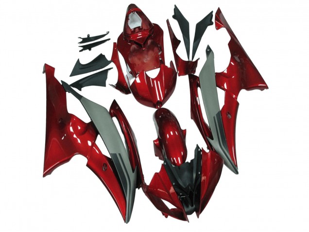 Erschwingliche Yamaha YZF R6 Motorrad Verkleidung 2008-2016 - Rot Grau