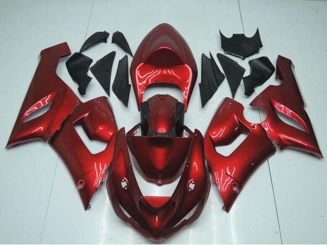 Erschwingliche Kawasaki ZX6R Motorrad Verkleidung 2005-2006 - Bonbon Rot