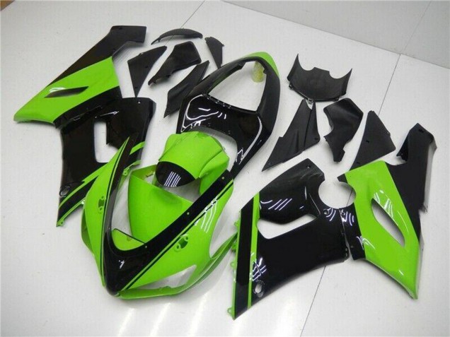 Erschwingliche Kawasaki ZX6R Motorrad Verkleidung 2005-2006 - Grun Glanzendes Schwarz