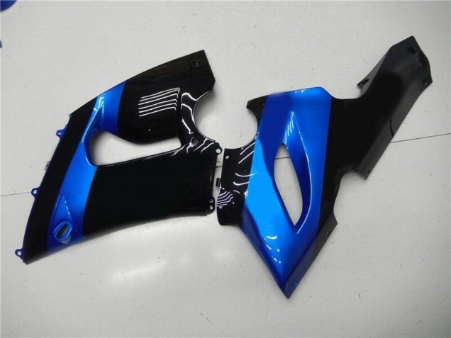 Erschwingliche Kawasaki ZX6R Motorrad Verkleidung Kit 2005-2006 - Blau Glanzendes Schwarz