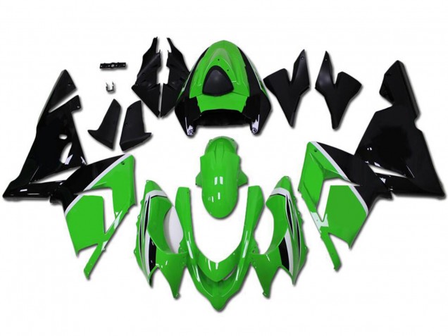 Erschwingliche Kawasaki ZX10R Motorrad Verkleidung 2004-2005 - Grun Glanzendes Schwarz
