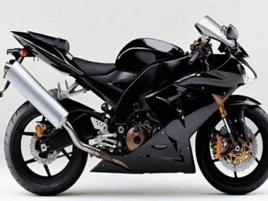 Erschwingliche Kawasaki ZX10R Motorrad Verkleidung 2004-2005 - Glanzendes Schwarz Matt Schwarz