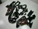 Erschwingliche Kawasaki ZX10R Motorrad Verkleidung Kit 2006-2007 - Glanzendes Schwarz Rot Flamme