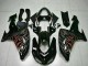 Erschwingliche Kawasaki ZX10R Motorrad Verkleidung Kit 2006-2007 - Glanzendes Schwarz Rot Flamme
