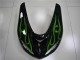 Erschwingliche Kawasaki ZX10R Motorrad Verkleidung 2006-2007 - Glanzendes Schwarz Grun Flamme