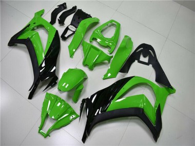 Erschwingliche Kawasaki ZX10R Motorrad Verkleidung 2011-2015 - Grun Glanzendes Schwarz
