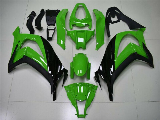 Erschwingliche Kawasaki ZX10R Motorrad Verkleidung 2011-2015 - Grun Glanzendes Schwarz